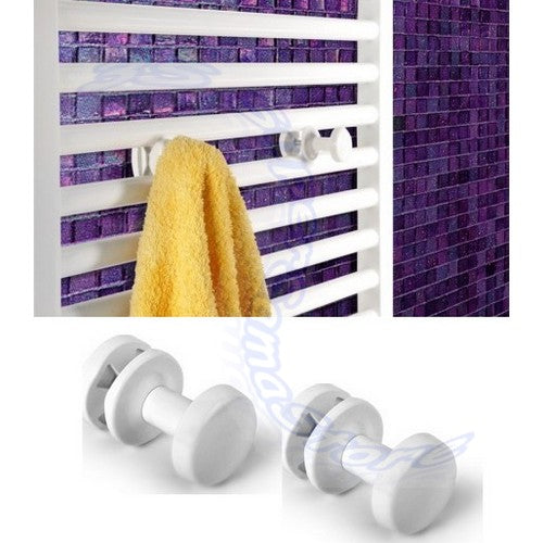 Pair of white towel rail hangers