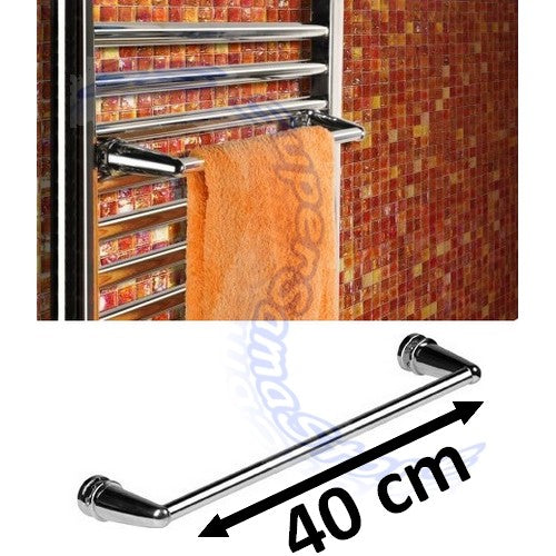 Barre porte-serviettes chromée de 40 cm pour sèche-serviettes