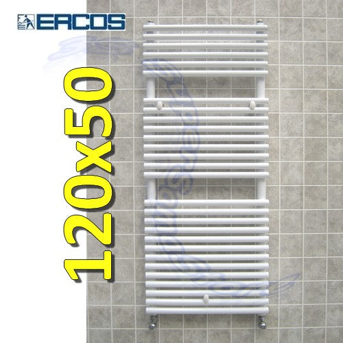 Sèche-serviettes POP Ercos blanc, 120 x 50 cm, entraxe 45 cm