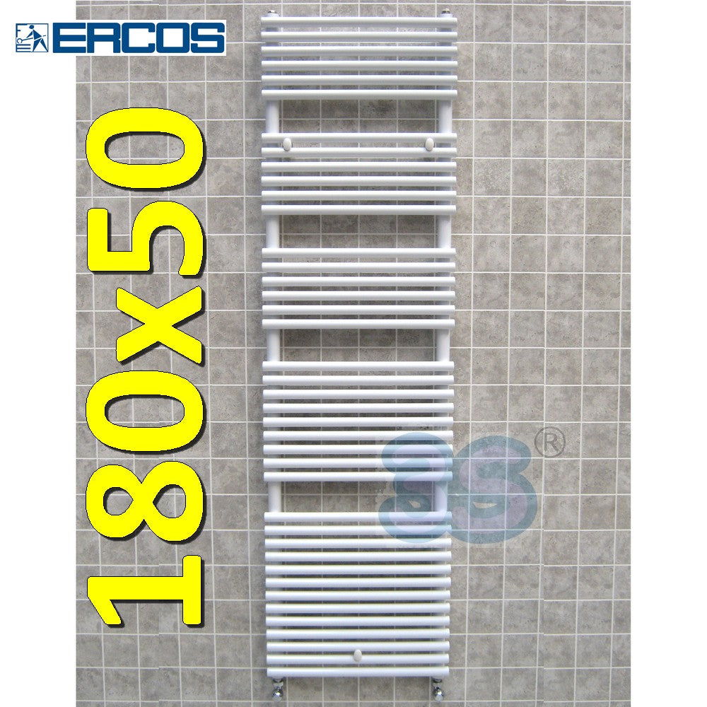 Sèche-serviettes POP Ercos blanc, 180 x 50 cm, entraxe 45 cm
