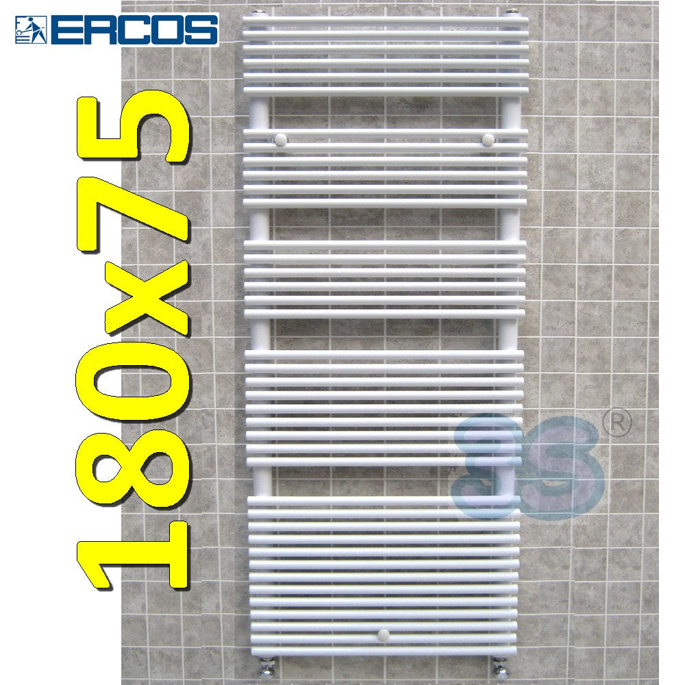 Sèche-serviettes POP Ercos blanc, 180 x 75 cm, entraxe 70 cm