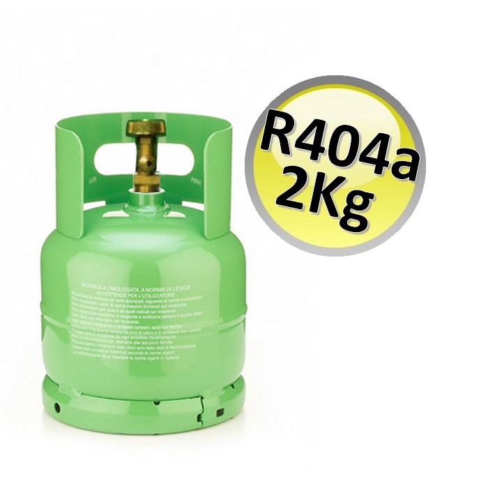 Bouteille de gaz réfrigérant R404A, 2 kg net - réfrigération