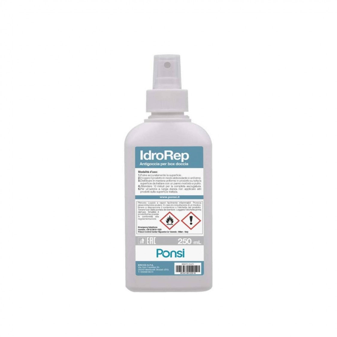 IdroRep Ponsi - Traitement anti-chute et anticalcaire pour parois de douche en verre