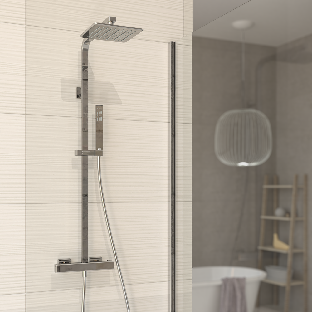 Barre de douche carrée PONSI - avec mitigeur thermostatique