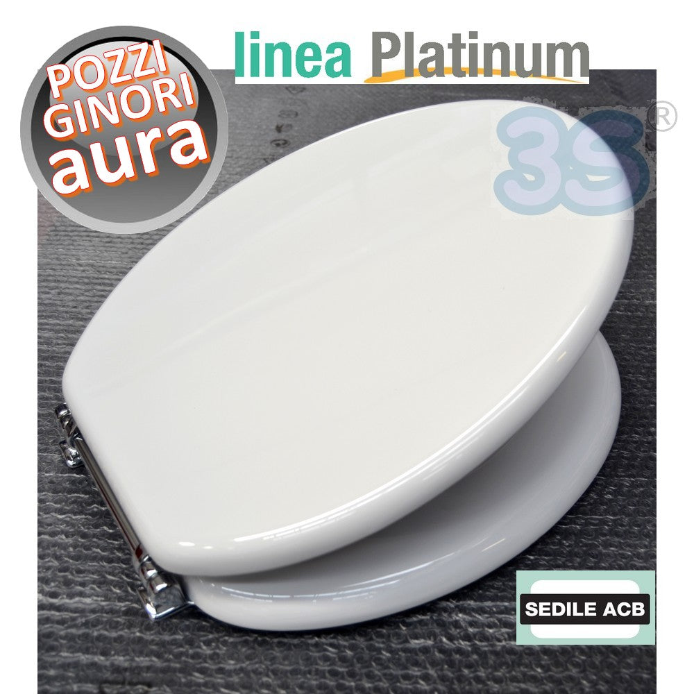 Abattant de toilettes Pozzi Ginori AURA avec âme en bois - Gamme ACB Ercos Platinum