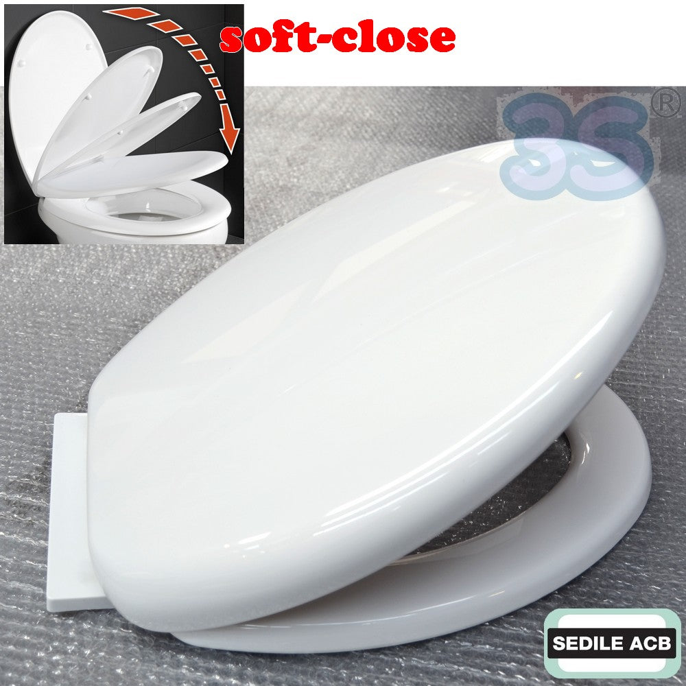 Abattant de toilette universel SOFT CLOSE avec mécanisme de fermeture lente en matériau thermodurcissable