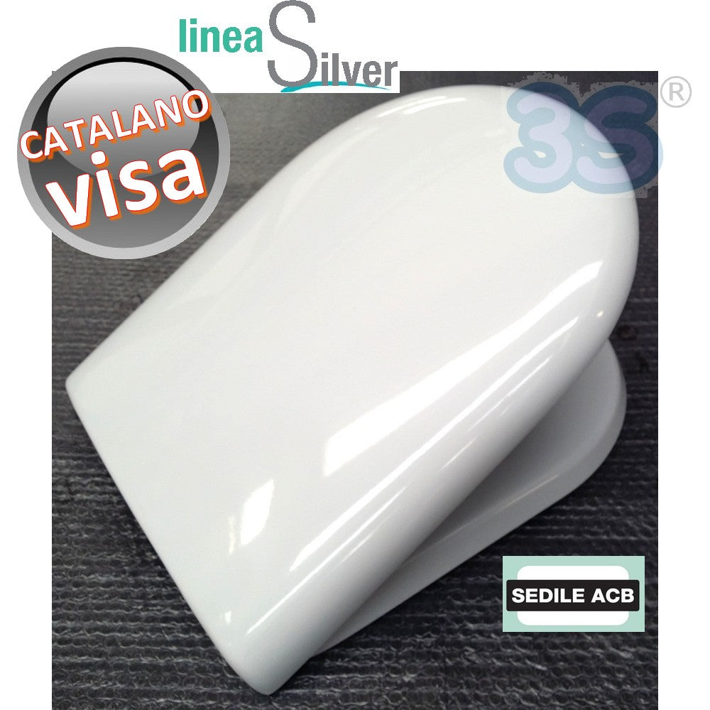 Abattant de toilette enveloppant thermodurcissable VISA Catalano - ACB Ercos Argent