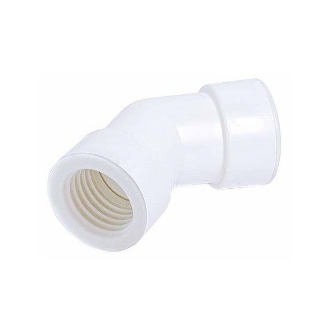 Coude à 45° femelle-femelle pour tuyau PVC rigide Ø 20 mm pour évacuation des condensats