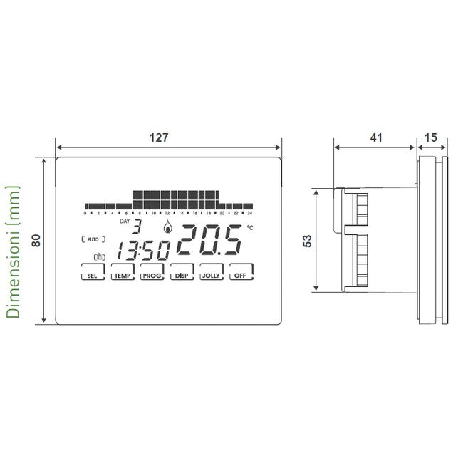 Chronothermostat WiFi à écran tactile Fantini Cosmi CH193WiFi 230V