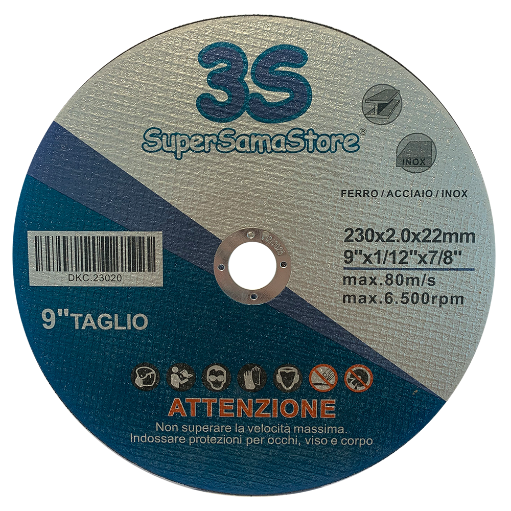Disque à tronçonner, meule en acier inoxydable, acier au carbone, fonte Ø 230 x 2 x 22 mm pour outils flexibles