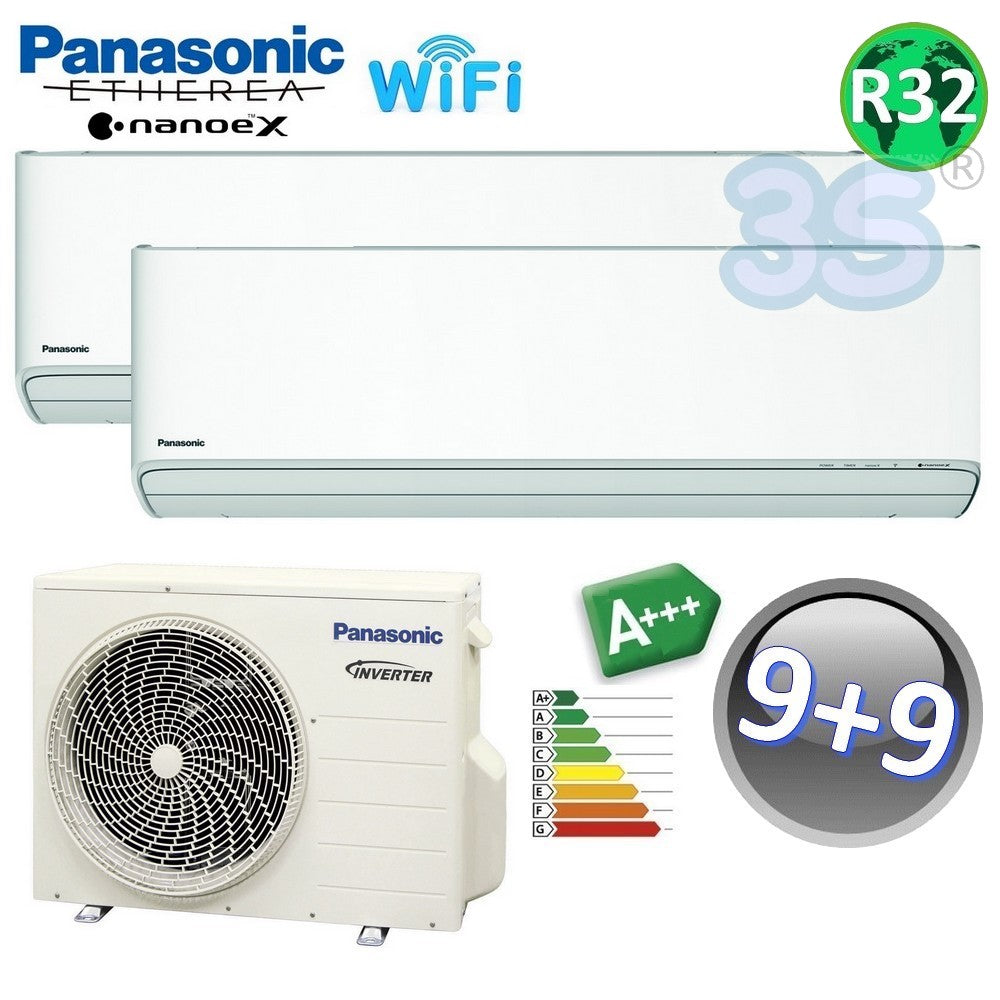 Climatiseur bi-split Panasonic ETHEREA 9+9 000 BTU R32 A+++ Wi-Fi NanoeX