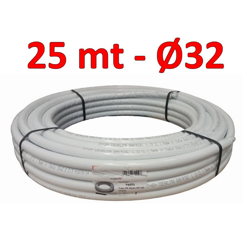Tuyau multicouche isolé pour eau Ø 32 x 3 mm - rouleau de 25 m