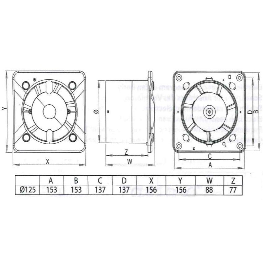 Ventilateur extracteur domestique Ø 125 mm - masque blanc