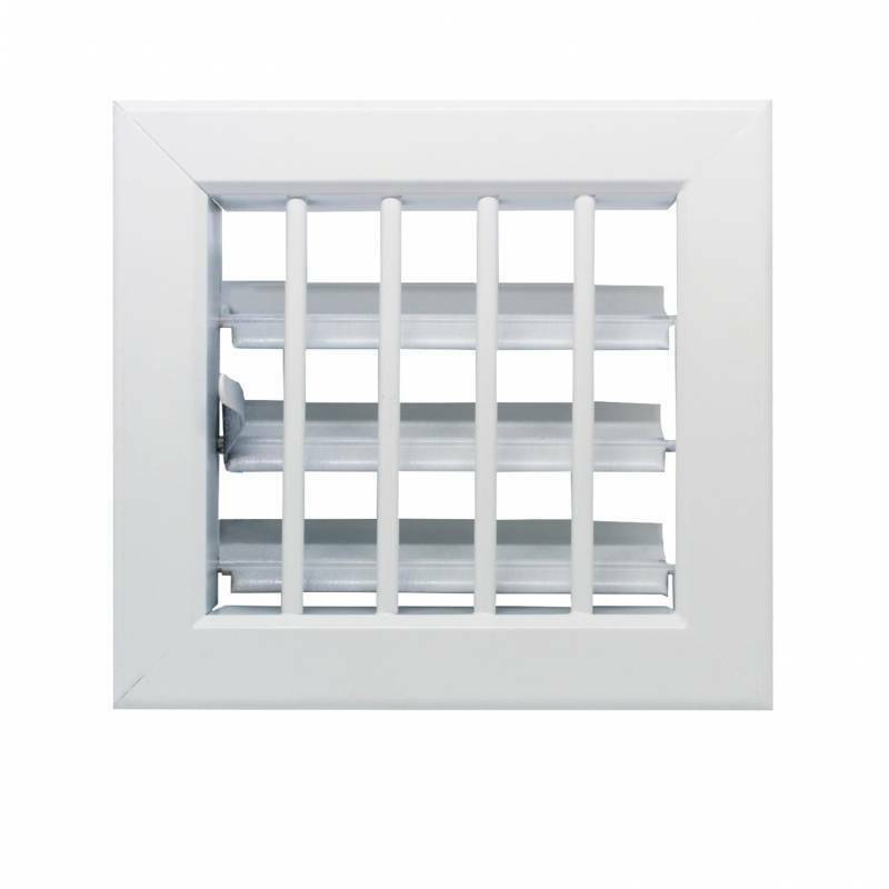 Grille d'aération 14x13cm blanche - Grille de cheminée réglable avec volet