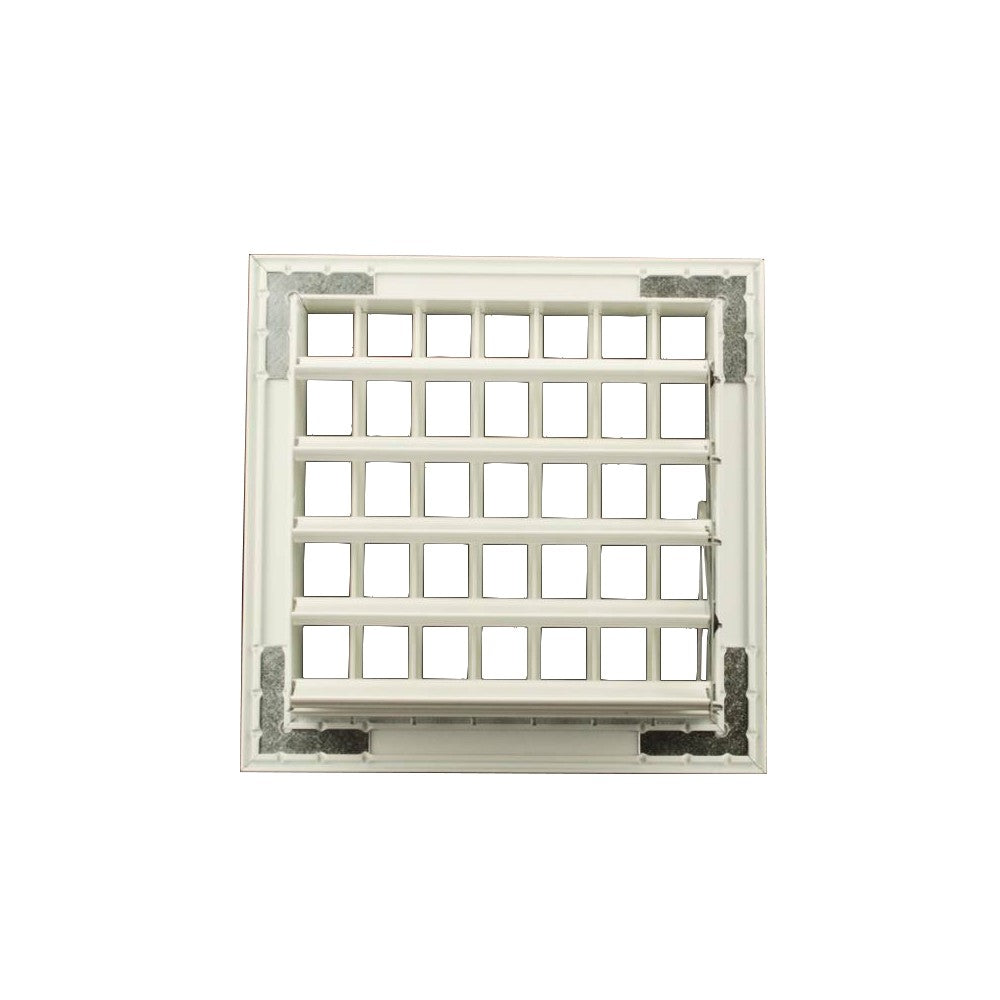 Grille de cheminée blanche réglable 18x18cm avec clapet