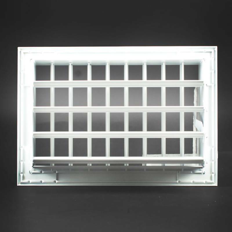 Grille d'aération 22 x 15 cm BLANC - Grille de cheminée réglable avec clapet
