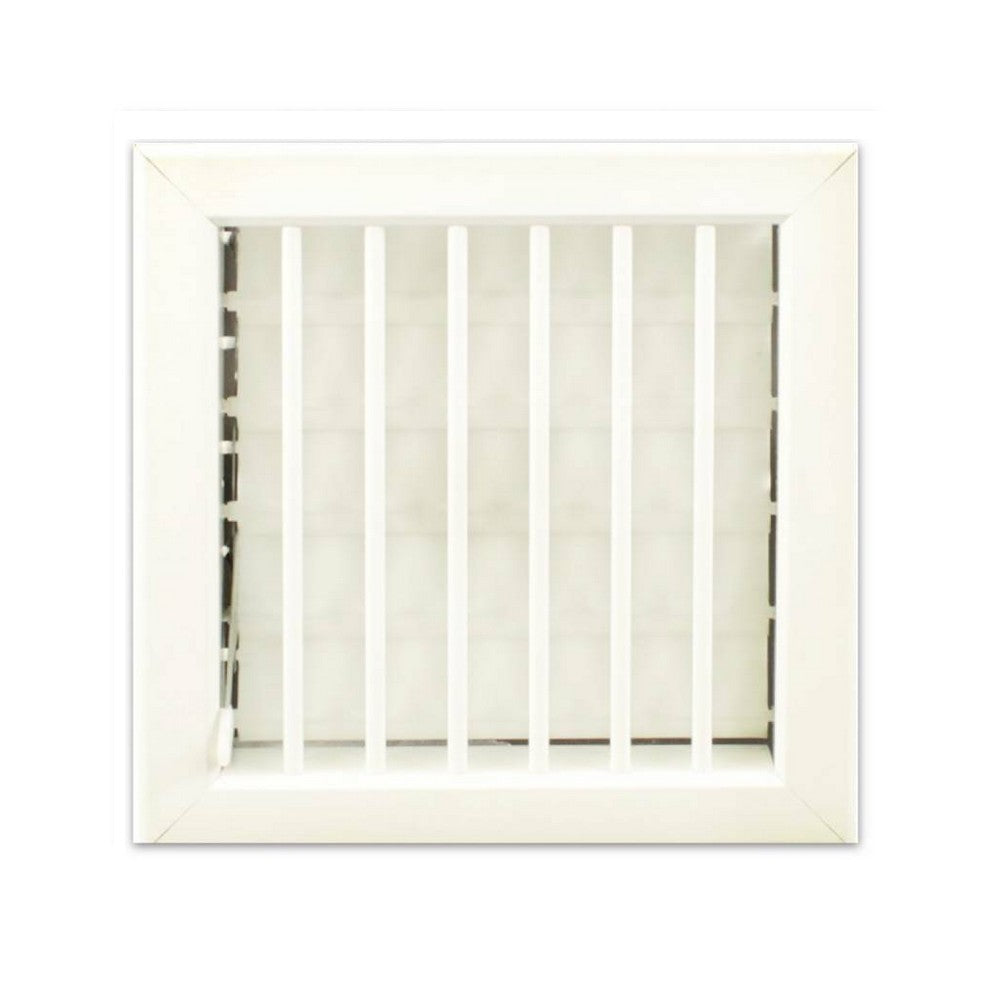 Grille d'aération blanche 18 x 18 cm avec adaptateur pour cheminée, diamètre 140 mm