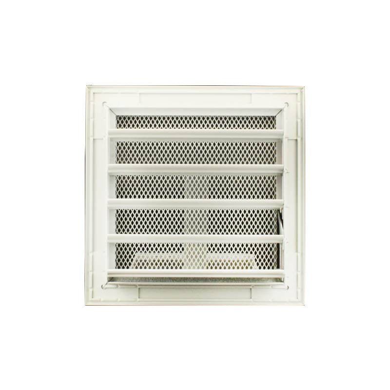 Grille de cheminée blanche 18x18cm avec membrane et clapet réglable