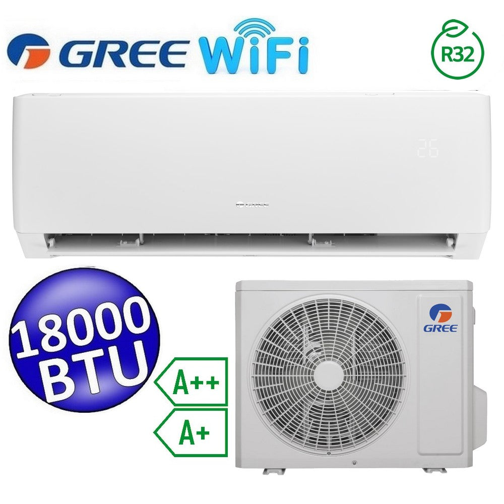 Gree - PULAR Climatiseur mono-inverter 18000 BTU, classe A++/A+, fonction Wi-Fi, R32