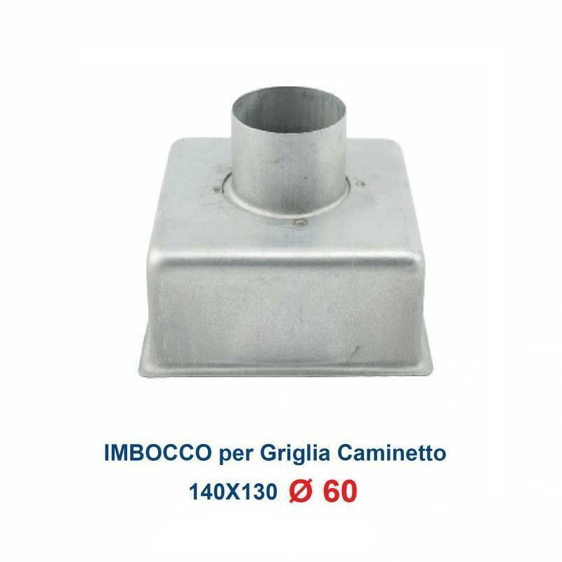 Entrée pour grille 14x13, diamètre 60 mm, raccord adaptateur pour buse de cheminée