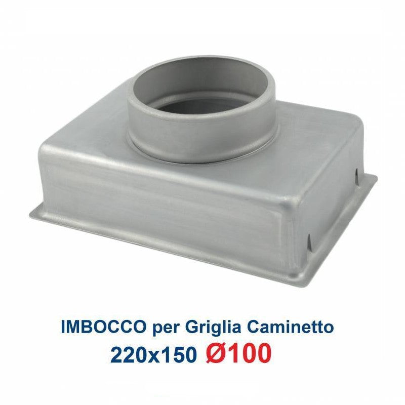 Entrée pour grille de 22 x 15 pouces, diamètre 100 mm, adaptateur pour buse de cheminée