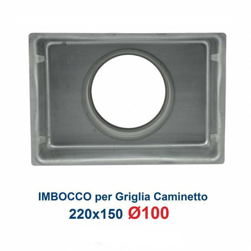 Entrée pour grille de 22 x 15 pouces, diamètre 100 mm, adaptateur pour buse de cheminée