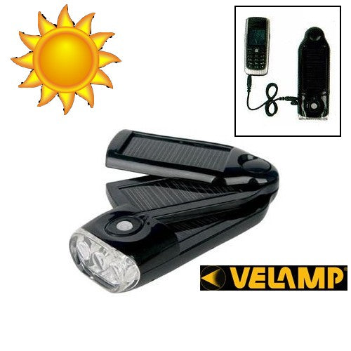 Chargeur solaire USB universel + lampe torche