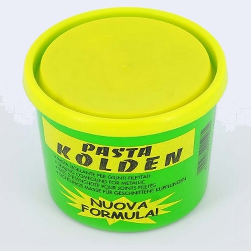 Pot de 400 g de Kolden - pâte à mastic verte pour filetages de plomberie et de chauffage