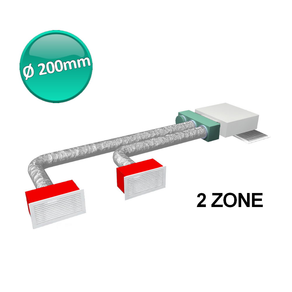 Kit d'accessoires complet pour système gainable 2 zones Ø 200 mm