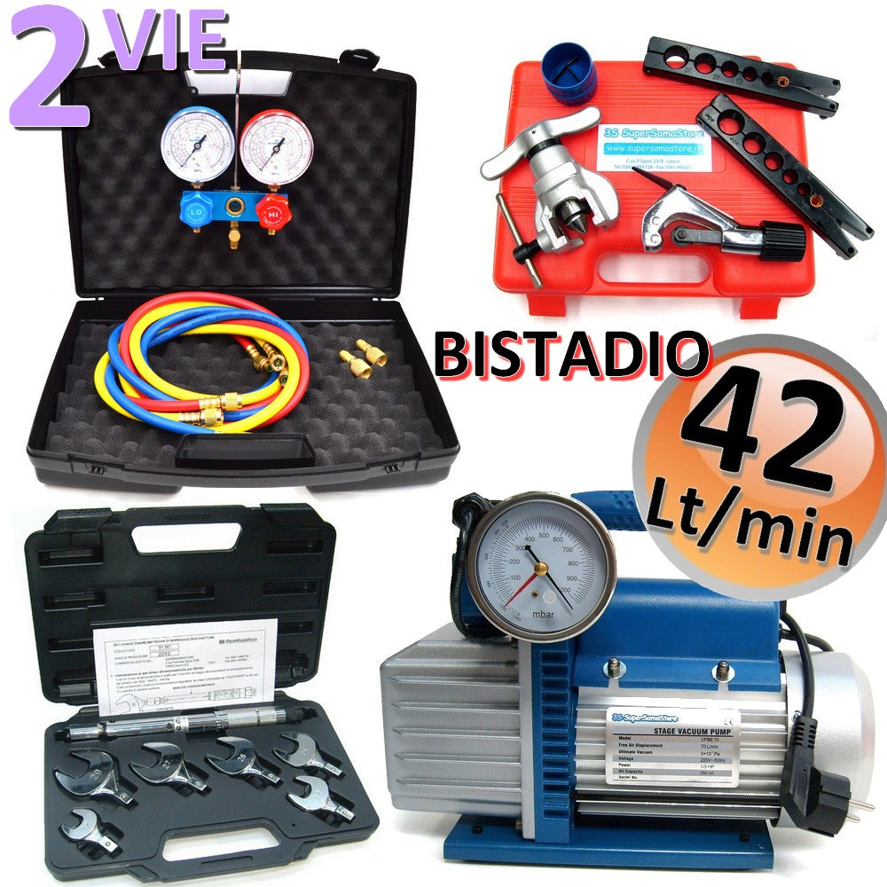 Kit de système de climatisation professionnel - pompe à deux étages