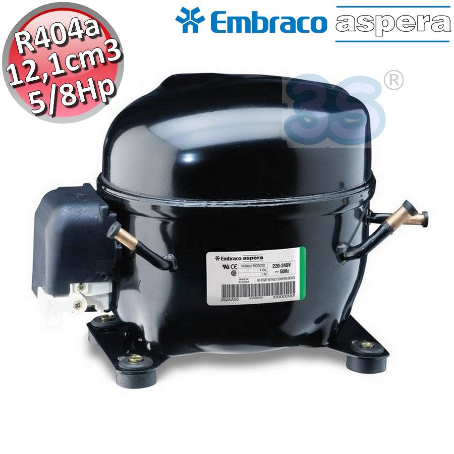 Compresseur hermétique Embraco NEK2150GK, 5/8 HP, 12,1 cm3, gaz R404A/R507.