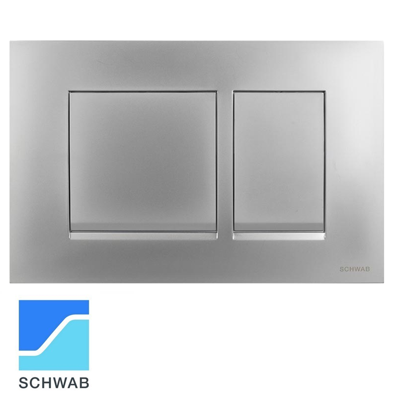 Plaque de commande à double bouton CERES DUO en chrome mat pour réservoir de toilette SCHWAB 299