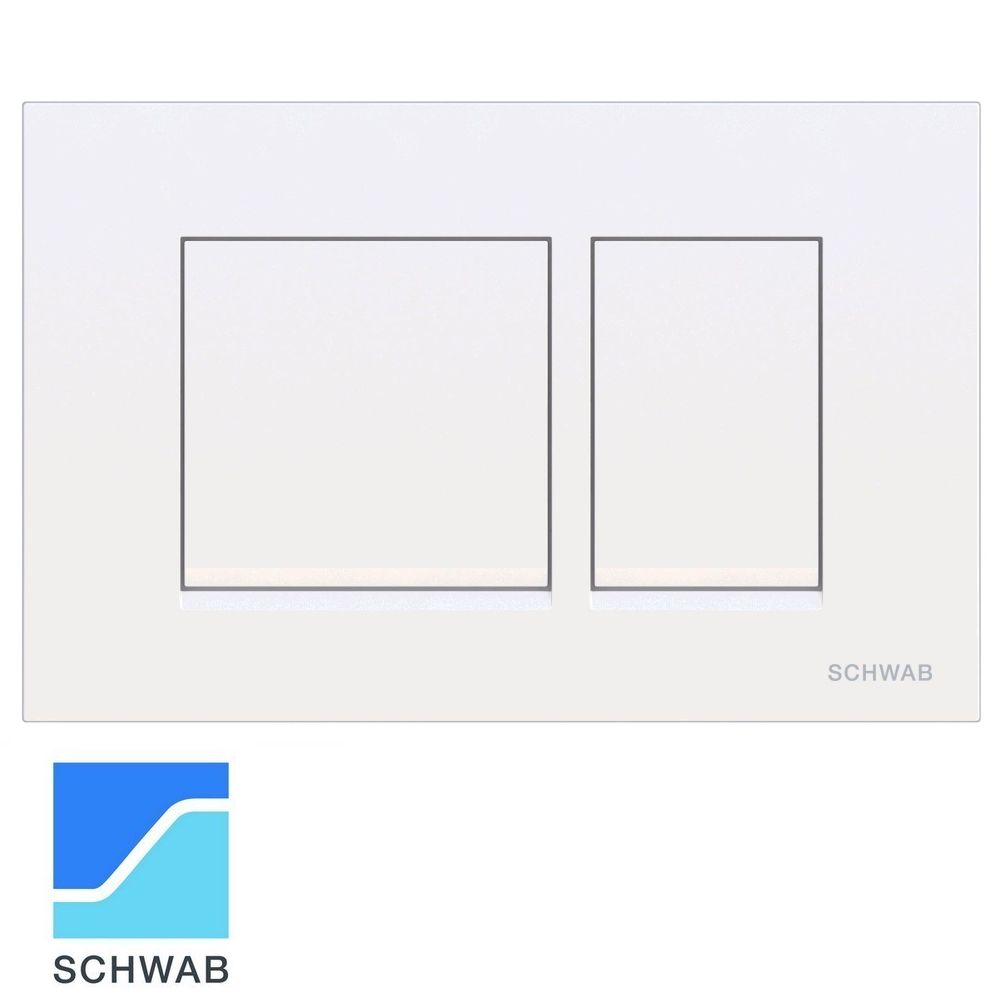 Plaque de commande à double bouton CERES DUO, blanc mat, pour réservoir de toilette SCHWAB 299