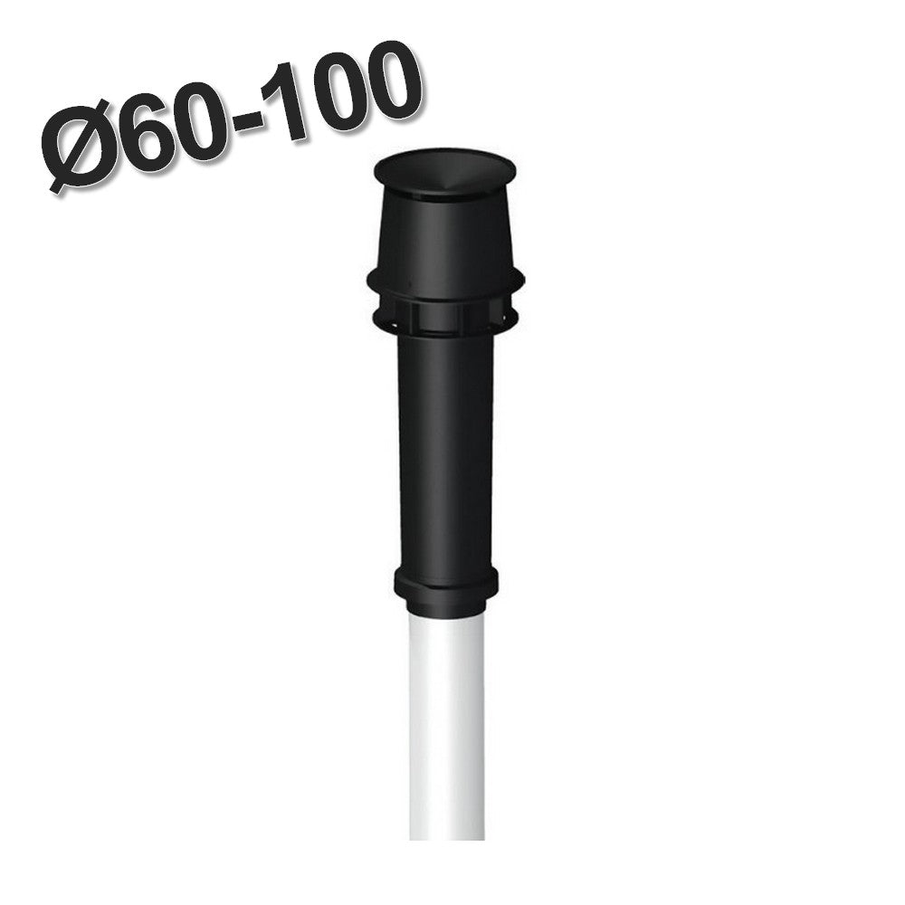 Cheminée terminale verticale coaxiale Ø 60-100 mm pour chaudières à condensation et hottes