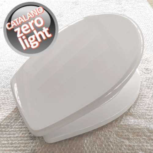 Abattant compatible avec les toilettes ZERO LIGHT Catalano, coloris blanc européen, charnières en acier.