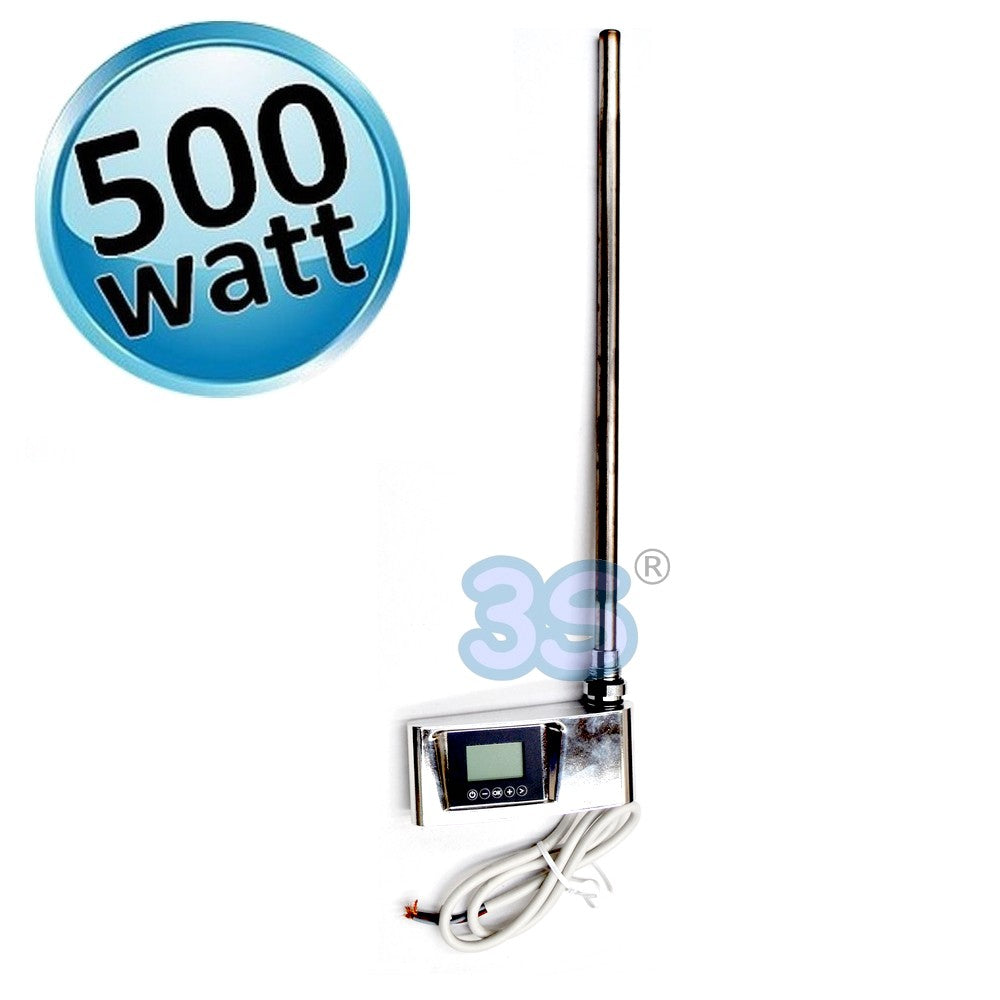 Résistance électrique 500 watts avec chronothermostat numérique CHROME
