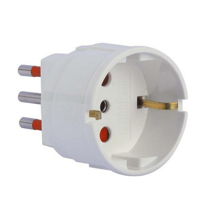 Adaptateur Schuko 16A triphasé 250V blanc