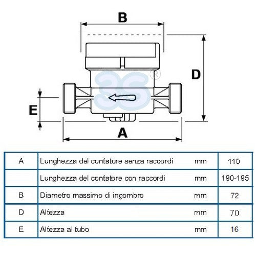 Compteur d'eau chaude à cadran sec 1/2'' - Homologué CEE