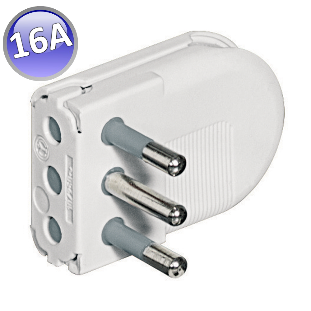 Prise volante compacte 2P+T 16A - blanche