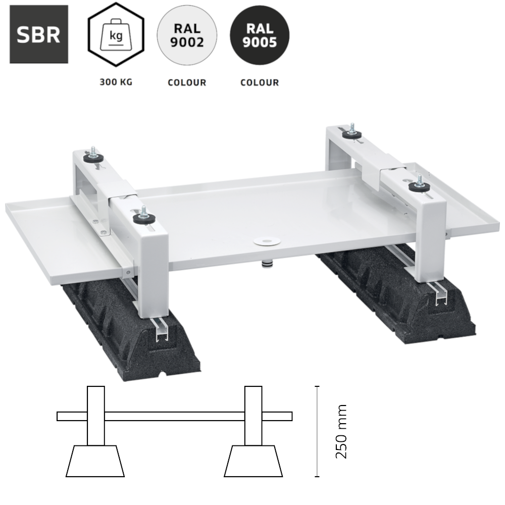 Kit pompe à chaleur - socles sur pied de 60 cm + bac à condensats intégré