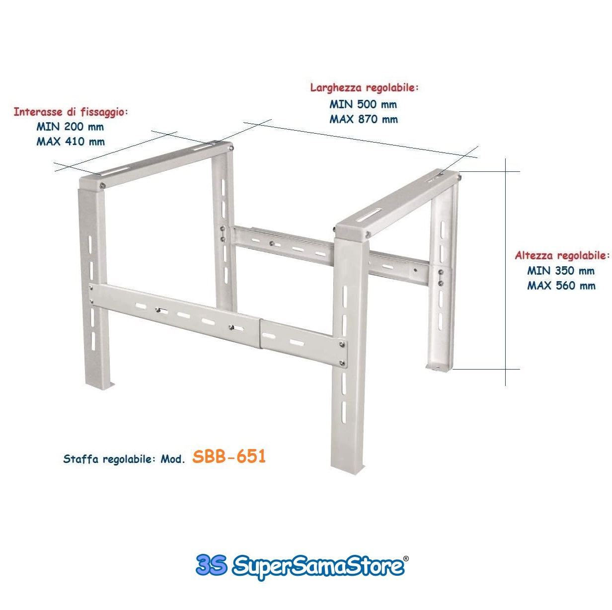 Support de sol télescopique pour climatiseurs - Support extensible