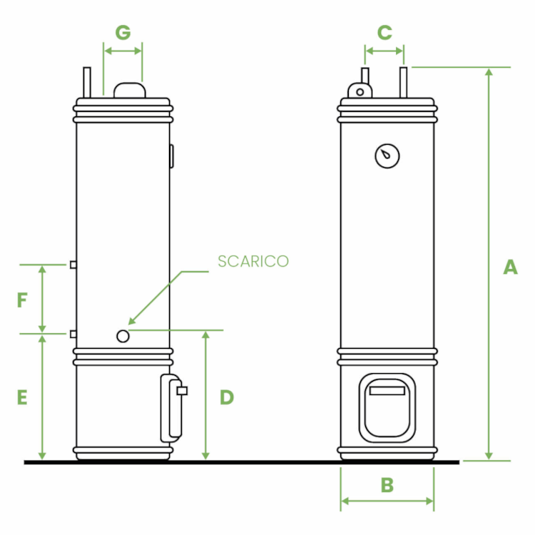 Chauffe-eau électrique sur pied BANDINI en bois