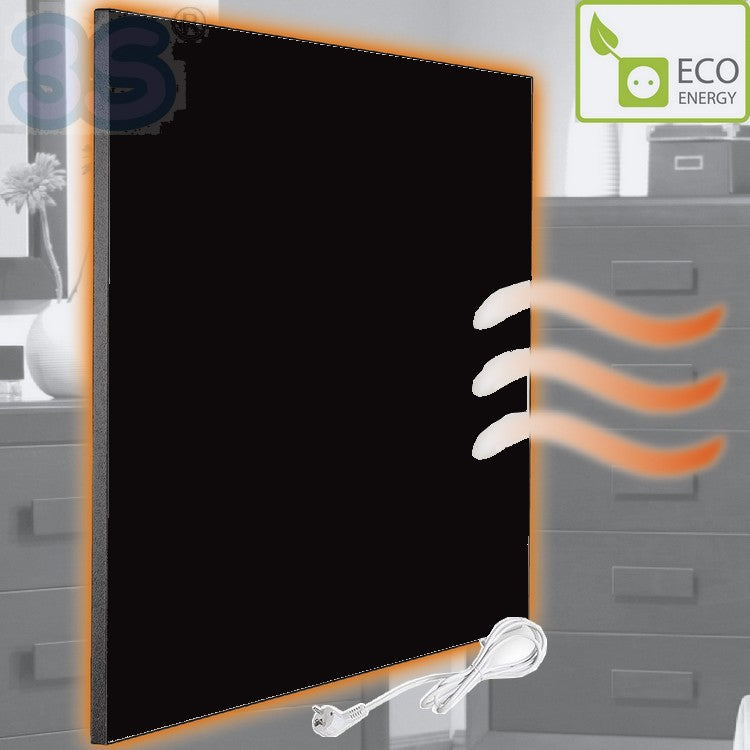 Panneau chauffant électrique infrarouge en céramique, couleur NOIRE - puissance de 395 watts