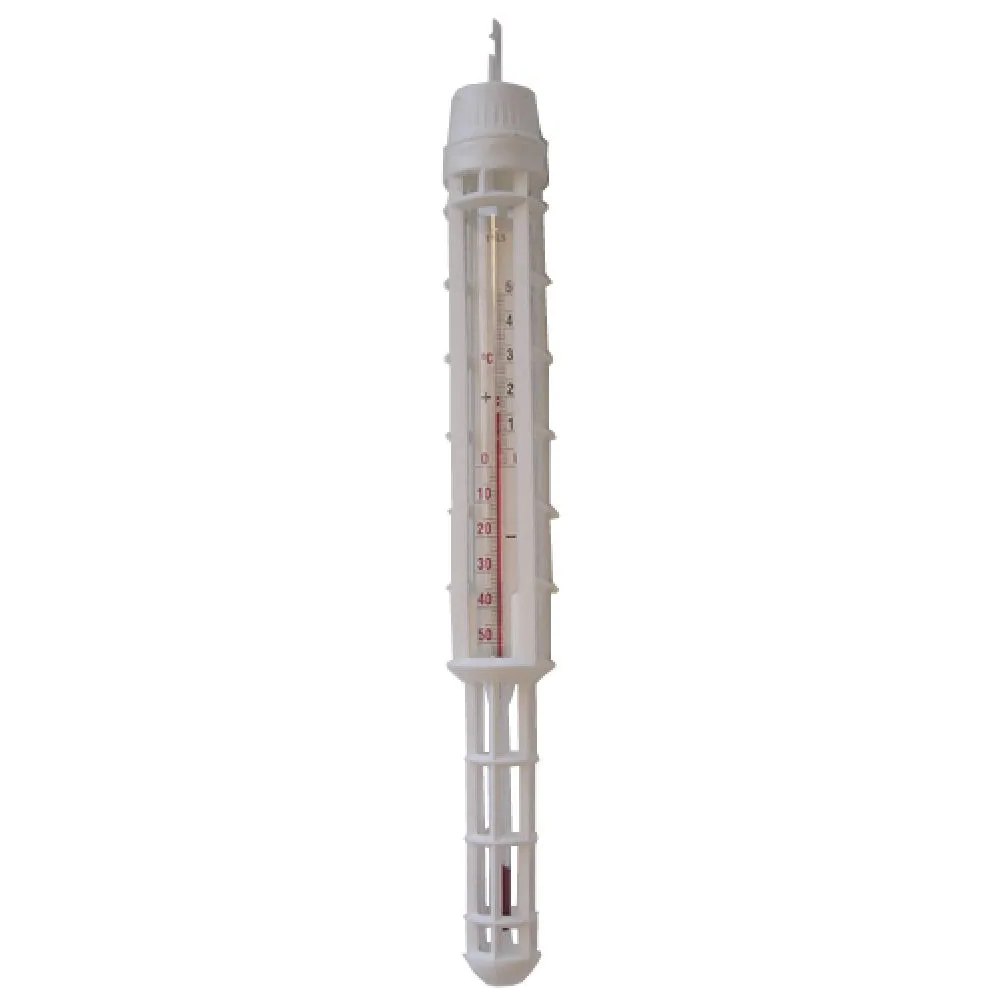 Thermomètre en plastique avec cage et crochet pour comptoirs de réfrigérateur