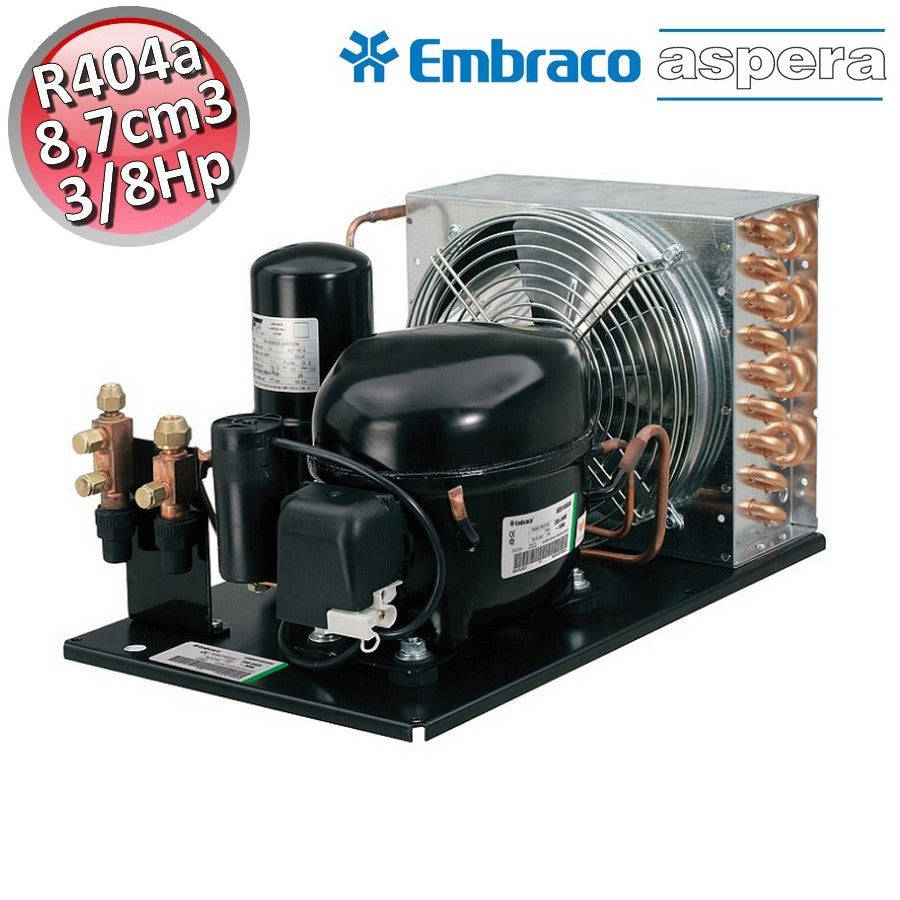 unité motocondensante à vanne UNEK6210GK Embraco Aspera gaz R404A MHBP