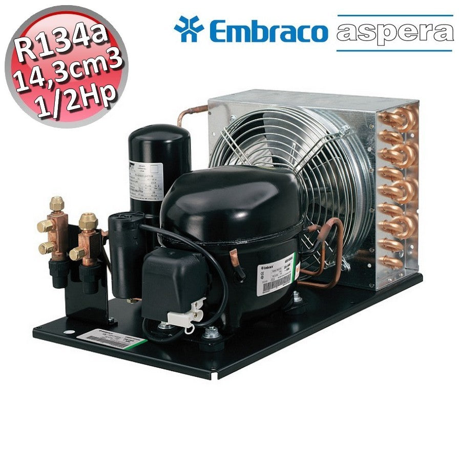 unité motocondensante à vanne UNEK6214Z Embraco Aspera gaz R134A MHBP