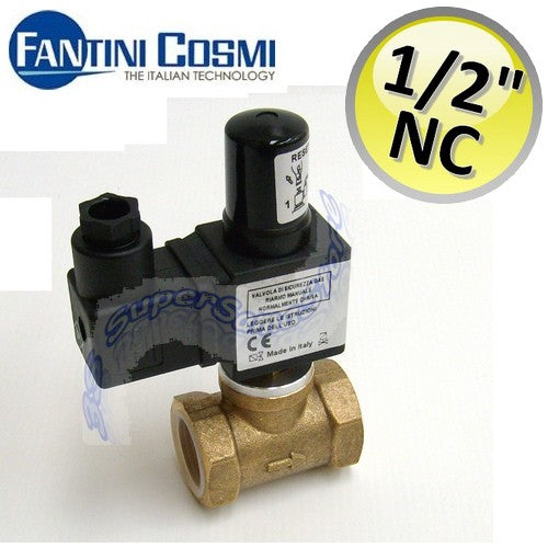 Électrovanne de sécurité gaz Fantini Cosmi 1/2" à réarmement manuel normalement fermée