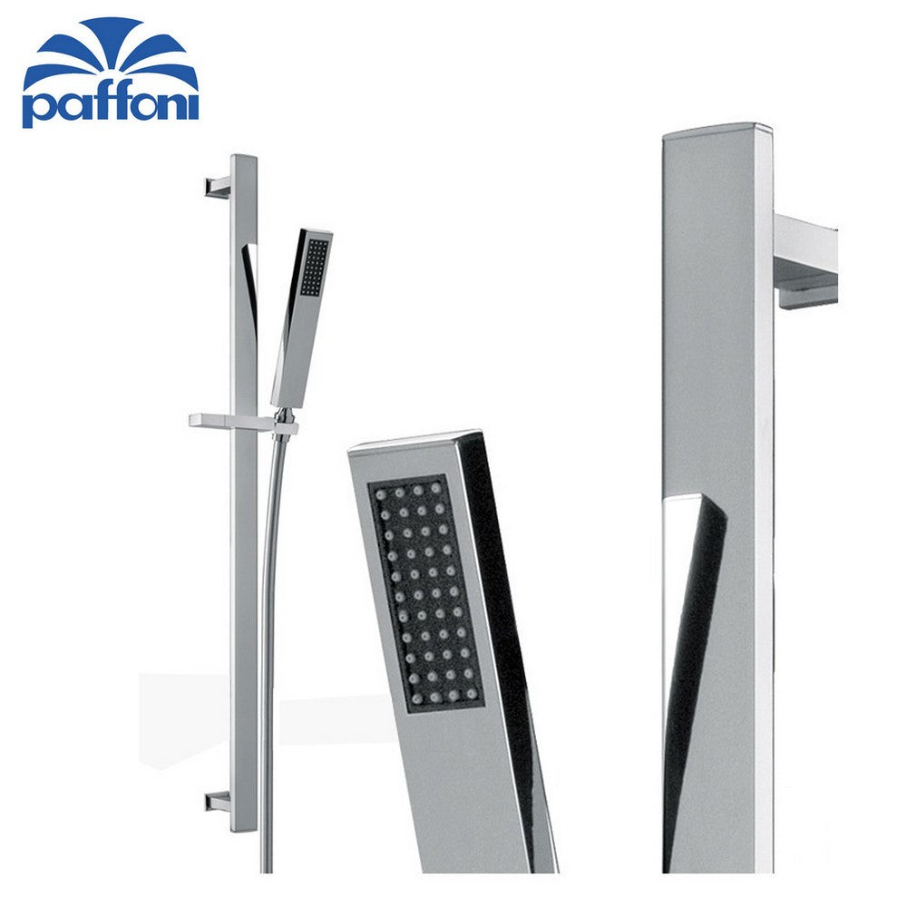 Barre de douche CITY PAFFONI - ZSAL145CRAG - Barre de douche carrée en métal et supports pour douchette