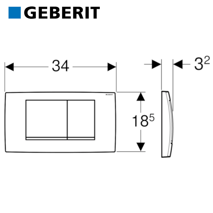 Plaque de commande GEBERIT TWINLINE 30 blanche - chrome poli 115.899.KJ.1