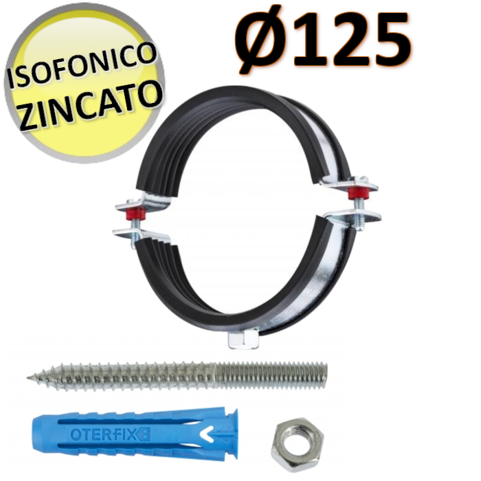 COLLIER ISOPHONE ZINGUÉ AVEC GOUPILLE ET FICHE Ø 125 - OTER